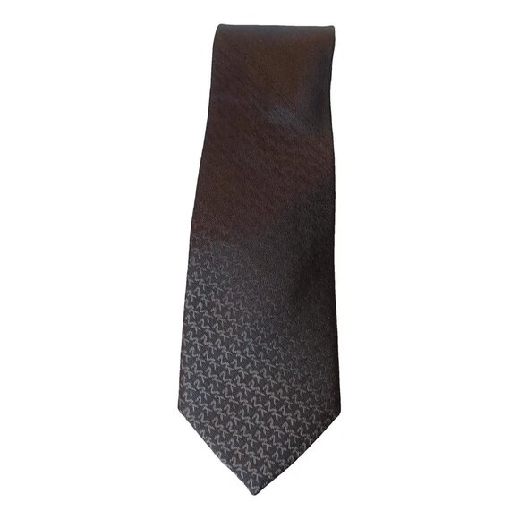 MICHAEL KORS Brown Tonal Degrade Ombre Logo Silk Classic Tie - Picture 1 of 4